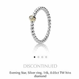 Pandora Evening Star Diamond Two-Tone Ring